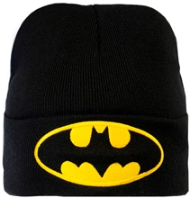 Zimní přeložená pletená čepice DC Comics Batman: Logo (univerzální) černá