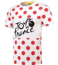 Pánské tričko Tour de France: Vrchařský dres s puntíky a logem (XL) bílá bavlna