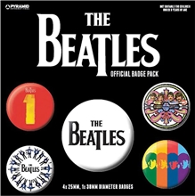 Set 5 placek - odznaků The Beatles: Black (průměr 2,5 cm 3,8 cm)