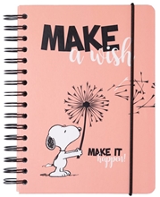 Poznámkový blok Snoopy: Make A Wish Kroužková vazba (A5 14,8 x 21,0 cm)