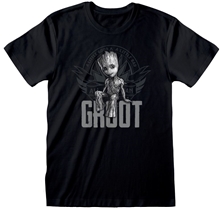 Pánské tričko Guardians of the Galaxy Strážci galaxie: Groot (S) černá bavlna