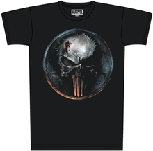 Pánské tričko The Punisher: Chromová lebka (XL) černá bavlna
