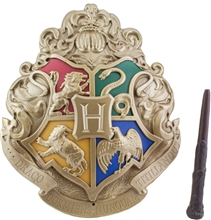 Stolní dekorativní lampa s ovladačem Harry Potter: Erb Bradavic a magická hulka (výška 30 cm)