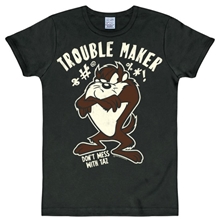 Pánské tričko Louney Tunes: Trouble Maker Taz (L) černé bavlna