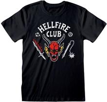 Pánské tričko Netflix Stranger Things: Klub Hellfire (L) černá bavlna