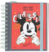 Plánovací denní školní diář 2022/2023 Disney: Mickey Mouse se samolepkami, záložkami a obálkou (14 x 16 cm)