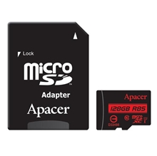 Apacer paměťová karta Secure Digital Card V10, 128GB, micro SDXC, s adaptérem