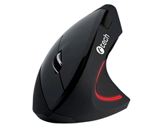 Myš C-TECH VEM-09, vertikální, bezdrátová, 6 tlačítek, černá, USB nano receiver