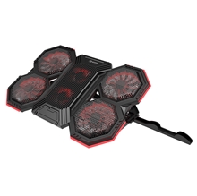 Podsvícená chladící podložka pod notebook Marvo FN-41, 2-portový hub - černo-červená (PC)