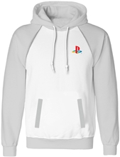 Pánská mikina s kapucí Playstation: Classic Logo (L) bílá bavlna