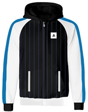 Pánská mikina s kapucí na zip Playstation: Striped Logo (M) černá bavlna