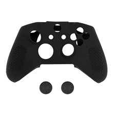 Silikonový anti-slip obal na ovladač + 2x gumičky na analogové páčky - černý (X1)