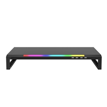 Podstavec pod monitor, DZ-01, 4x USB Hub 2.0, černý, plast, 20 kg nosnost, Marvo, Rainbow podsvícení