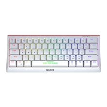 Marvo KG962G EN - R, klávesnice US, herní, mechanická typ drátová (USB), bílá, podsvícená, červené spínače