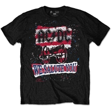 Pánské tričko AC/DC: We Salute You Stripe (L) černá bavlna