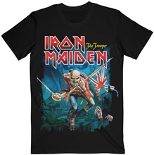 Pánské tričko Iron Maiden: Trooper Eddie Large Eyes (L) černá bavlna