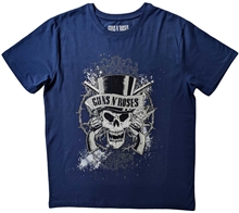 Pánské tričko Guns N' Roses: Faded Skull (XL) modrá bavlna
