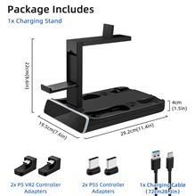 Nabíjecí stojan s LED indikátory pro PS VR2 / PS5 ovladače - černý (PS5)