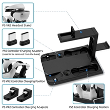 Nabíjecí stojan s LED indikátory pro PS VR2 / PS5 ovladače - černý (PS5)