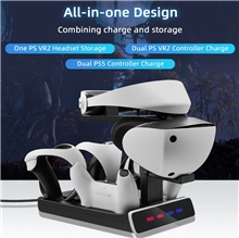 Nabíjecí stojan s LED indikátory pro PS VR2 / PS5 ovladače - černý (PS5)