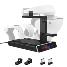 Nabíjecí stojan s LED indikátory pro PS VR2 / PS5 ovladače - černý (PS5)