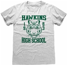 Pánské tričko Netflix Stranger Things: Hawkins High School (XL) šedá bavlna