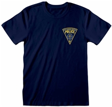 Pánské tričko Netflix Stranger Things: Hawkins Police Badge (M) modrá bavlna