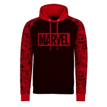 Pánská mikina Marvel: Logo And Pattern (M) červená bavlna