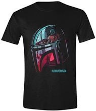 Pánské tričko Star Wars Hvězdné války: TV seriál The Mandalorian Helmet Reflection (L) černá bavlna