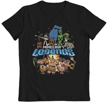 Dětské tričko Minecraft: Legends Allies Vs Piglin (6-7 let) černá bavlna