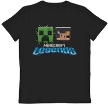 Dětské tričko Minecraft: Legends Creeper Vs Piglin (8-9 let) černá bavlna