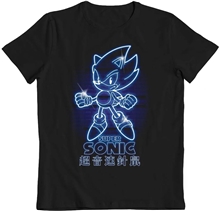 Svítící dětské tričko Sonic The Hedgehog: Glow In The Dark (7-8 let) černá bavlna