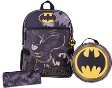 Školní batoh DC Comics Batman s příslušenstvím - svačinový box - pouzdro - klíčenka (objem batohu 12 litrů 29 x 41 x 10 cm)