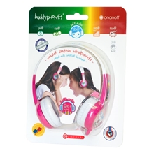 BuddyPhones Discover - dětská drátová sluchátka - růžová