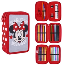 Školní trojdílné pouzdro Disney Minnie Mouse: Minnie s mašlí (12 x 20 x 7 cm)