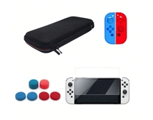 Ochranná sada pro Nintendo Switch: pouzdro, silikonový grip, tvrzené sklo a gumičky (SWITCH)