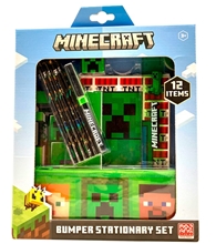 Set školních potřeby Minecraft: Green (bloky, tužka, pastelky, lepidlo, ořezávátko, pravítko, guma, penál)