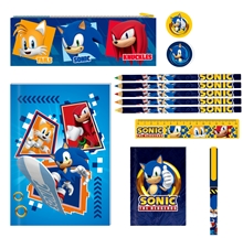 Set školních potřeby Nintendo Sonic: The Hedgehog (bloky, tužka, pastelky, lepidlo, ořezávátko, pravítko, guma, penál)