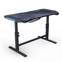 E-blue Herní stůl EGT574BK, 113cm x 59,5cm, 74-86,8cm, podsvícený, nastavitelná výška
