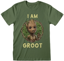 Pánské tričko Marvel Guardians Of The Galaxy Strážci galaxie: I Am Groot Badge (M) zelená bavlna