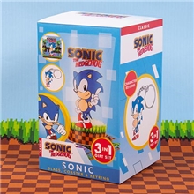 Dárkový set Sonic the Hedgehog - sklenička, podtácek a klíčenka