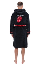 Pánský župan Rolling Stones: Classic Tongue (L/XL) černý fleece