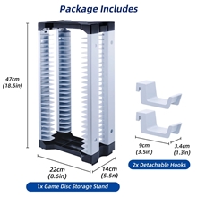 Organizér na hry DOBE Game Disc Storage Stand - Black & White (PS4/PS5/X1/XSX/SWITCH)