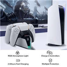 Dokovací stanice Honcam Tri-Protection Safety Dual Controller Charger - RGB Version (PS5)