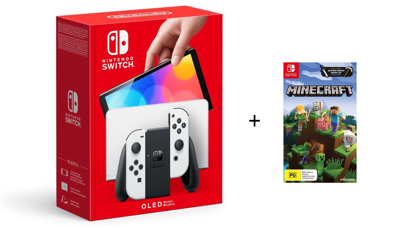 Nintendo Switch OLED Model White + Minecraft Nintendo Switch