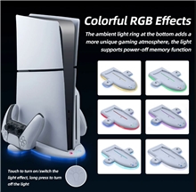 Multifunkční dokovací stanice DOBE RGB Cooling Charging Dock pro PS5 Slim - bílá (PS5)