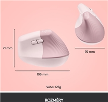 Logitech - Lift Ergo Mouse - Rose