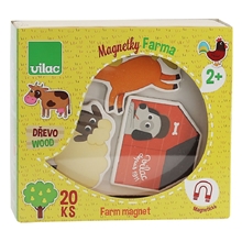 Vilac Dřevěné magnetky farma 20 ks