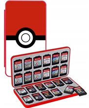 Pouzdro na 24 her - červená + bílá (ve stylu Pokémon) (SWITCH)	