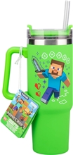 Cestovní termohrnek s brčkem Minecraft - Green Steve & Creeper (900ml)